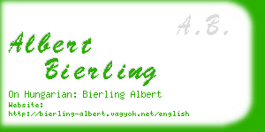 albert bierling business card